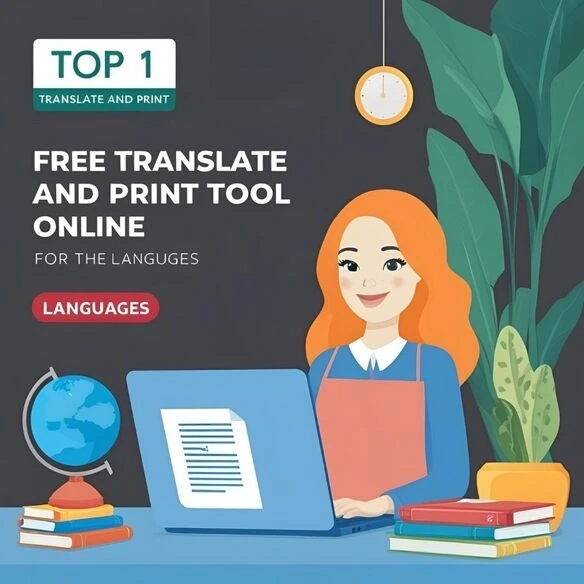 Translate & Print Tool 2025 - Free Online Solution Translate & Print Tool 2025 interface for free online document translation and printing