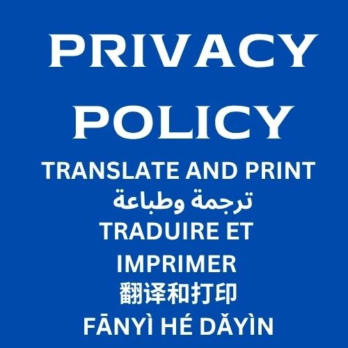Secure Privacy Policy - Translate and Print Tool Online Privacy Policy - Secure lock icon for Translate and Print Tool